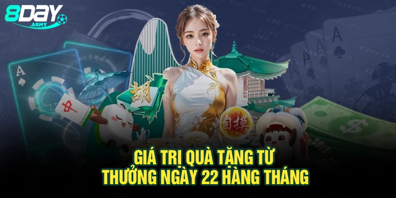 Giá trị quà tặng từ thưởng ngày 22 hàng tháng