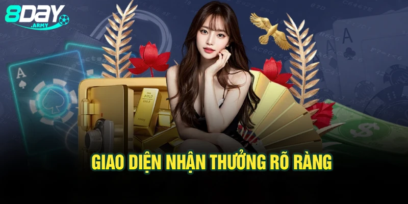 Giao diện nhận thưởng rõ ràng